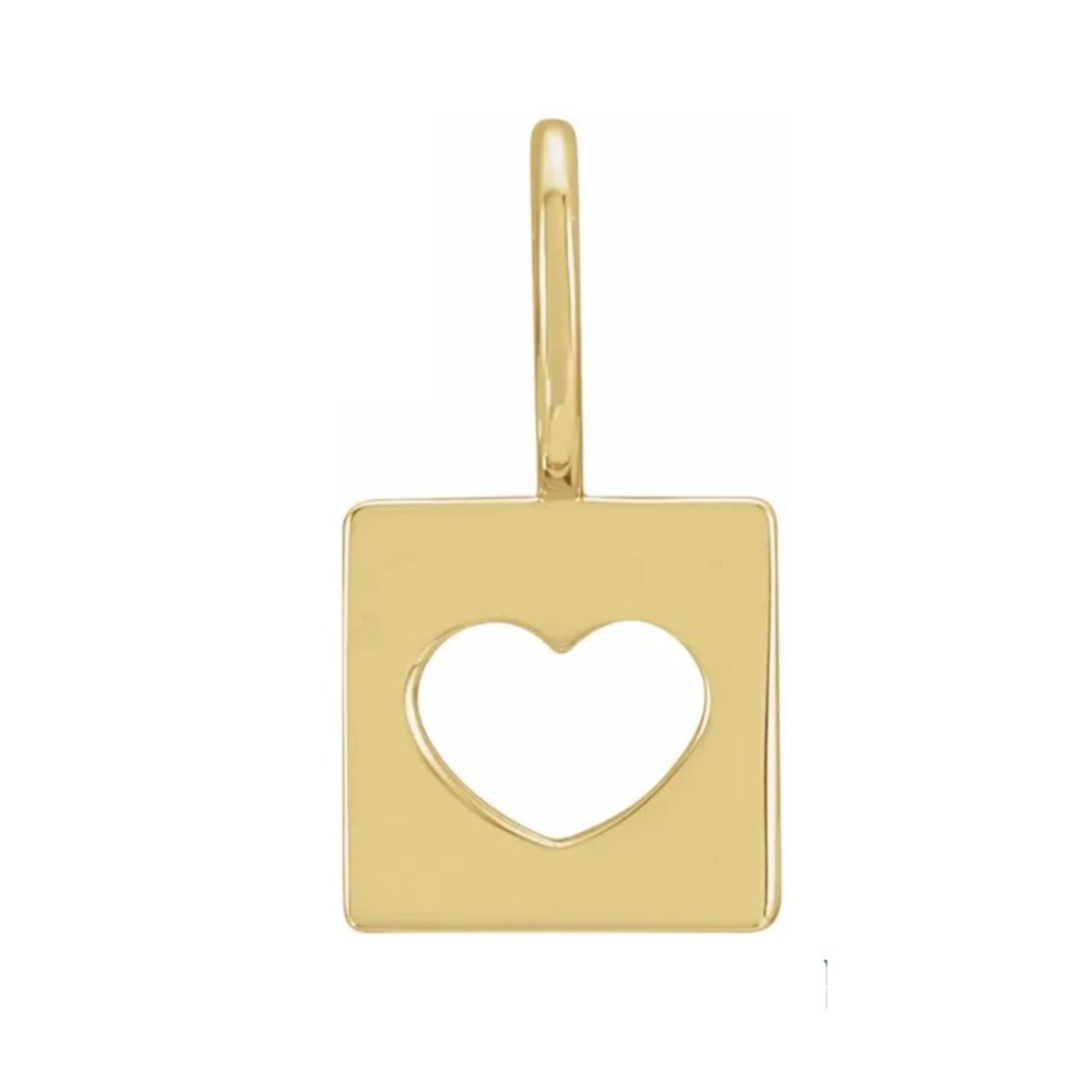 💛 14k Yellow Heart Cutout Charm/Pendant